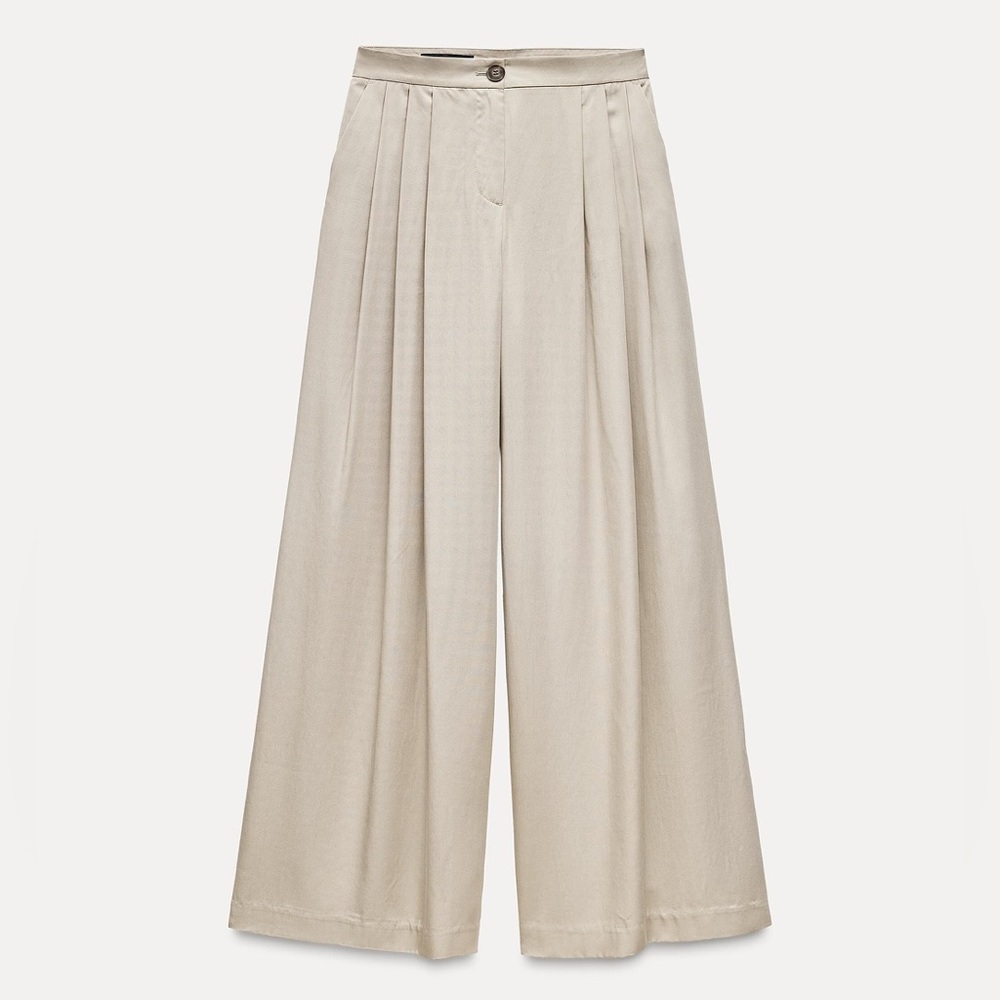 PLEATED WIDE LEG PANTS